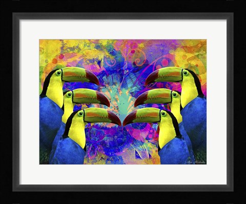 Framed Colorful Birds A1A Print