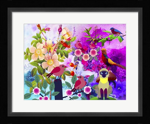 Framed Flowery Forest Print