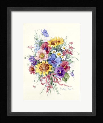 Framed Rose Ribbons Print