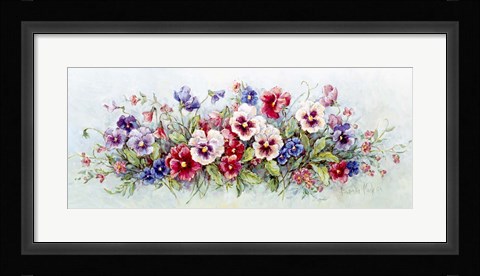 Framed Pansy Bouquet Print