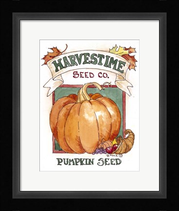Framed Harvestime Pumpkin-Seed Packet Print