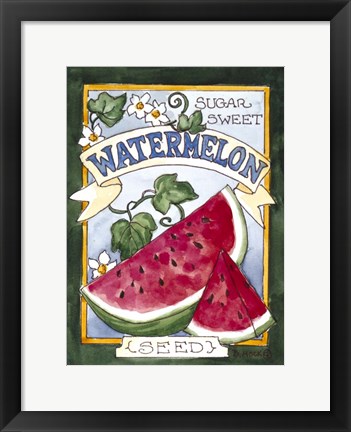 Framed Large Watermelon-Seed Packet Print