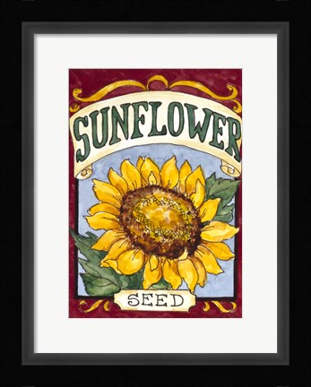 Framed Large Sunflower-Seed Packet Print