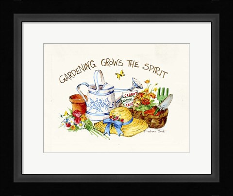 Framed Gardening Grows Print