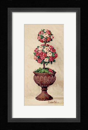 Framed Rose Topiary I Print
