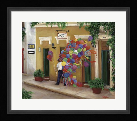 Framed Balloons on the Calle Print