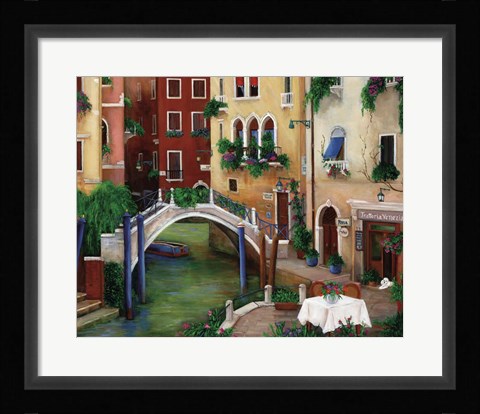Framed Trattoria by the Canal Print