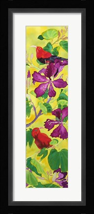 Framed Iiwis in Orchid Tree Print