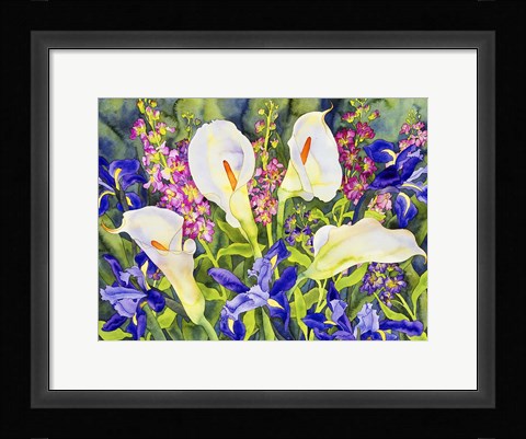 Framed Callas with Irises Print