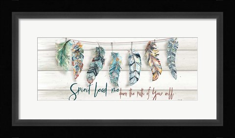 Framed Tribal Feathers Sign Print