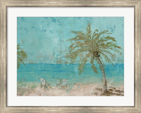 Framed Beach Day Landscape I Print