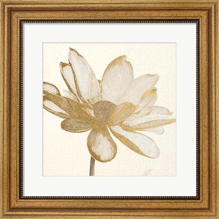 Framed Vintage Lotus Cream I Print