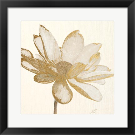 Framed Vintage Lotus Cream I Print