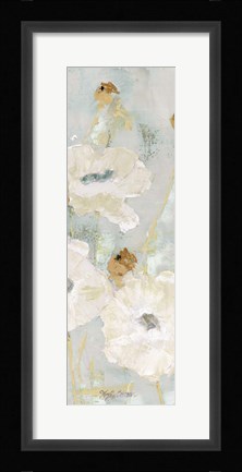 Framed Poppies in the Wind Cream Panel II Print
