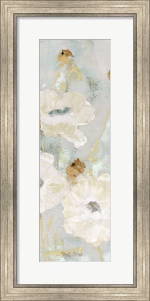 Framed Poppies in the Wind Cream Panel II Print