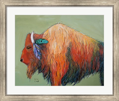 Framed Warrior Bison Print
