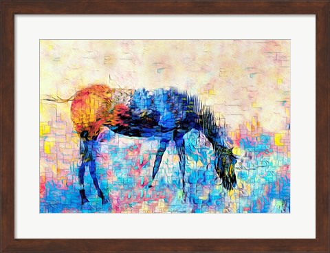 Framed Mondrian Horse Print