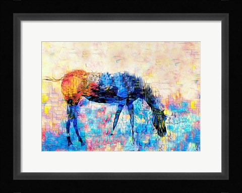 Framed Mondrian Horse Print