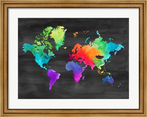 Framed Map of Many Colors Print