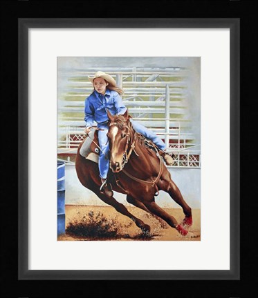 Framed Barrel Racing Print