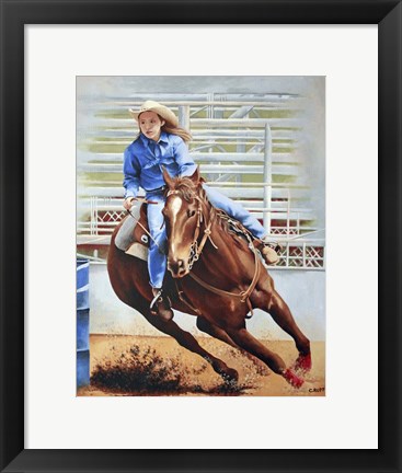 Framed Barrel Racing Print