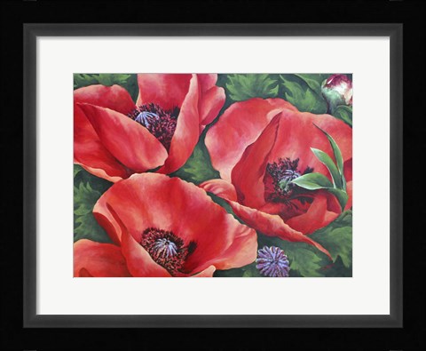 Framed Bright Red Trio Print