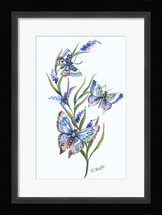 Framed Butterfly in Purple Print