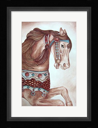 Framed Carousel Horse Print
