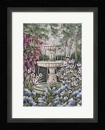 Framed Garden Fountain Print