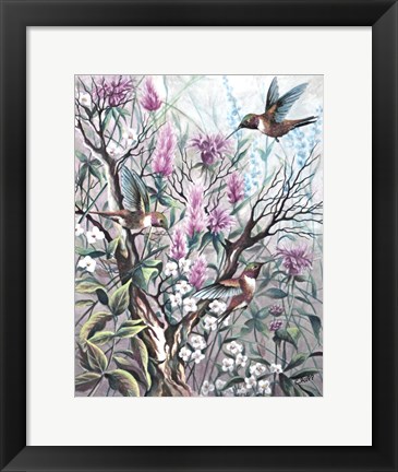 Framed Hummingbird Tapestry Print