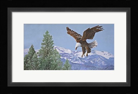 Framed Soaring over Snowy Peaks Print