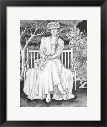 Framed Waiting In The Garden Print