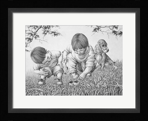 Framed Walking the Dog Print