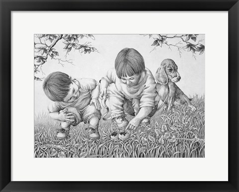 Framed Walking the Dog Print