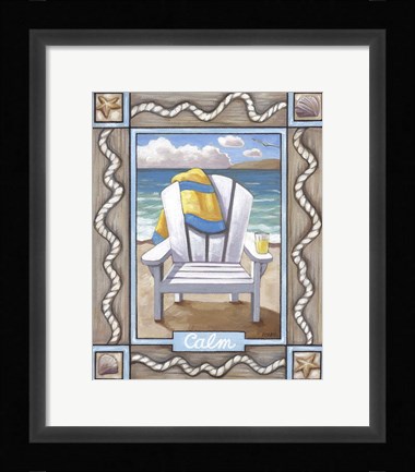 Framed Beach Chair Calm Print