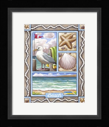 Framed Beach Seagull Print