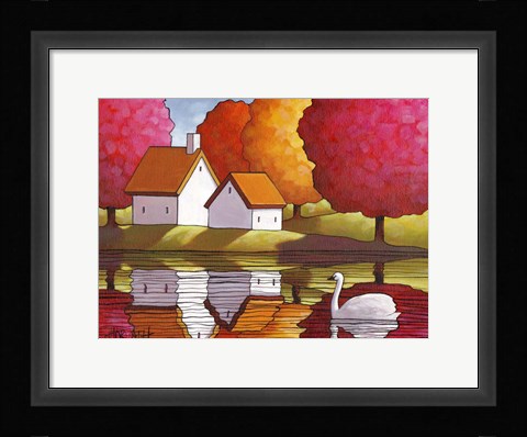 Framed Swan Waters Reflection Print