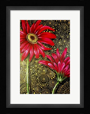 Framed Red Gerberas Print