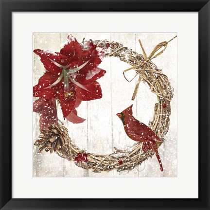 Framed Cardinal Christmas II Print