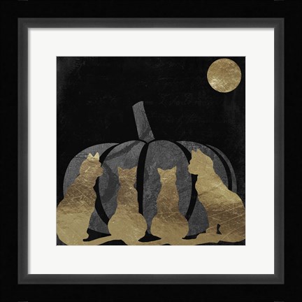 Framed Halloween Cats Print