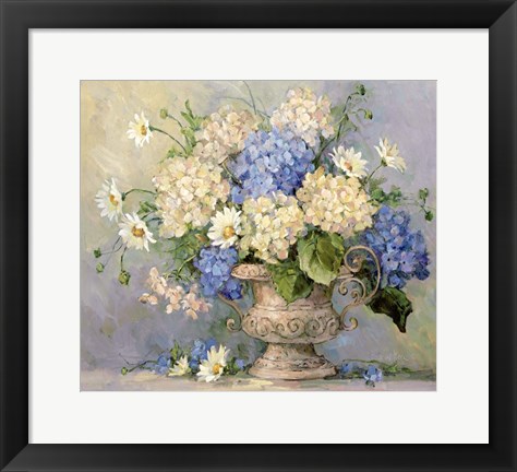 Framed Blue and White Delight Print
