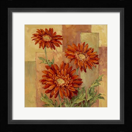 Framed Terracotta Daisies Print