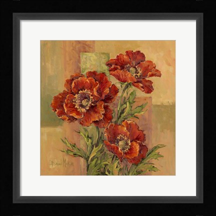 Framed Terracotta Poppies Print
