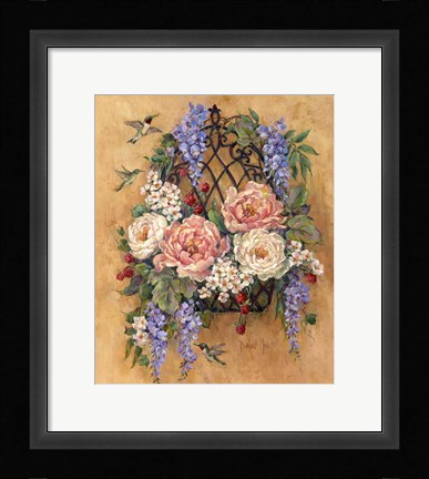 Framed Hummingbird Floral Print