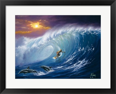 Framed Catching the Wave Print