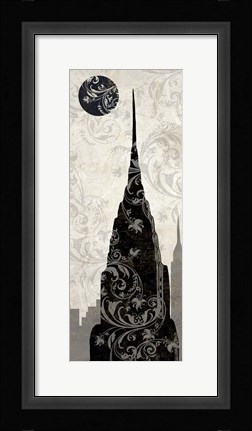 Framed Moon Over New York Print