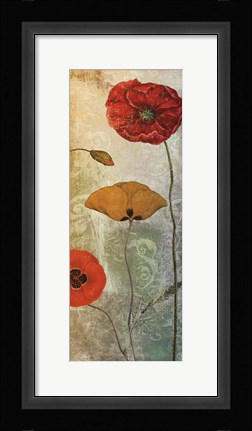 Framed Dancing Poppies I Print