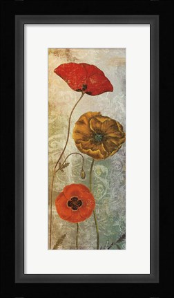 Framed Dancing Poppies II Print