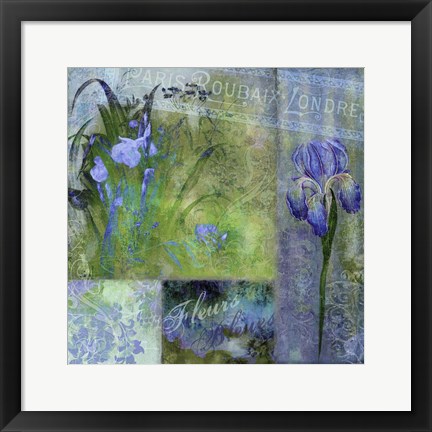 Framed Fleurs Bleues I Print