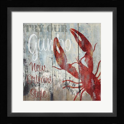Framed New Orleans Seafood I Print